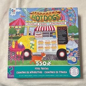 COPY - Like New 550 Piece Jigsaw Puzzle “Food Trucks” by Ceaco - Hot Dogs